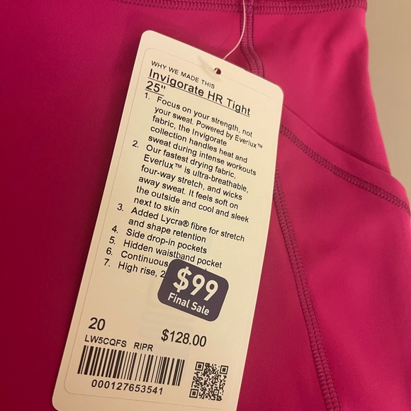 Lululemon Invigorate Tights LEGGINGS plus size 20 - Picture 3 of 4